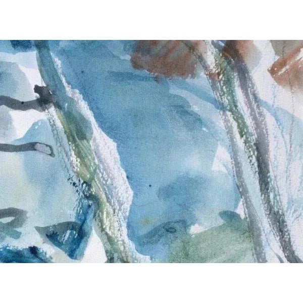 Late 20th Century "Villefond" Naturalistic Aquarelle Painting on Paper by Marcel Saint-Jean For Sale - Image 9 of 11