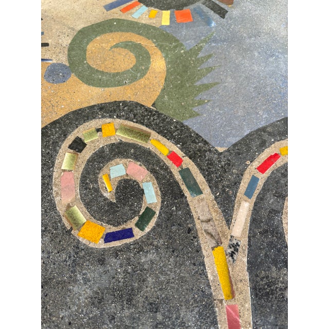 Post Punk Artist Uli Boege Ceramic and Concrete Mosaic Iron Dining Table Monumental Los Angeles Artist 1995 Indoor/Outdoor For Sale - Image 15 of 18
