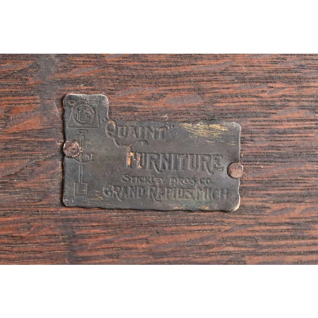 Brown Stickley Brothers Antique Mission Oak Arts & Crafts Drop Front Secretary Desk, Circa 1900 For Sale - Image 8 of 14