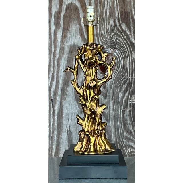 Vintage Gilt Coral Branch Lamp For Sale - Image 4 of 6