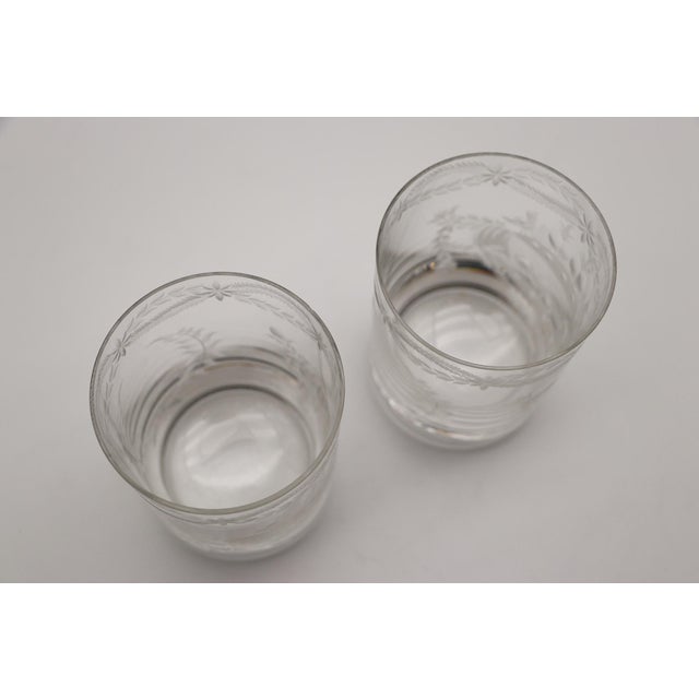 Art Deco 1950s Set of Two Lobmeyr Etched Bird and Burning Heart Glasses, Austrian For Sale - Image 3 of 12