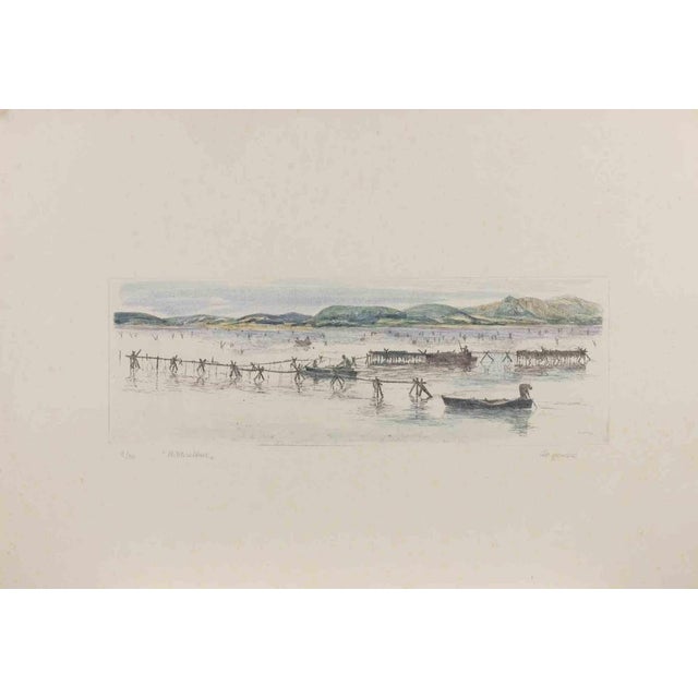 Etching hand colored realized in 1973. Hand signed, titled and numbered in pencil. Edition of 30. Very good condition...