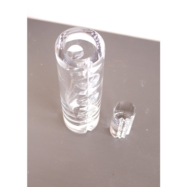 Glass Mid-Century Modern Crystal Hand Cut Decorative Art Vase and Art Object by Mona Morales Schildt for Kosta, Sweden, 1960s, Set of 2 For Sale - Image 7 of 18