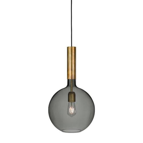 Brass and Smoked Glass Rosdala Ceiling Lamp by Sabina Grubbeson for Konsthantverk For Sale - Image 3 of 5