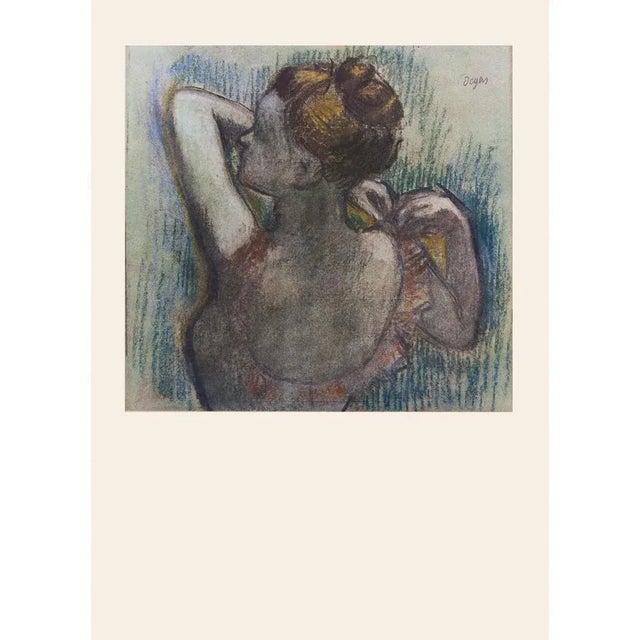 1950s 1959 After Edgar Degas, "Dancer" Vintage Hungarian Art Deco Full-Color Print For Sale - Image 5 of 6