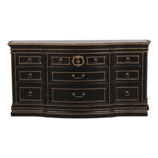 Marge Carson Large Black Painted Sideboard Credenza For Sale