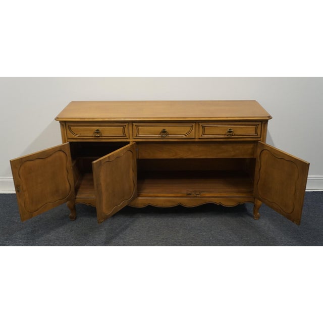 Metz Furniture Solid Hard Rock Maple Country French Style 63" Buffet Sideboard 1820 For Sale - Image 4 of 12