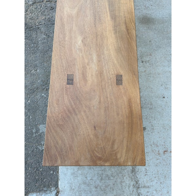 Rustic 1990s Long Rustic Wooden Bench For Sale - Image 3 of 12