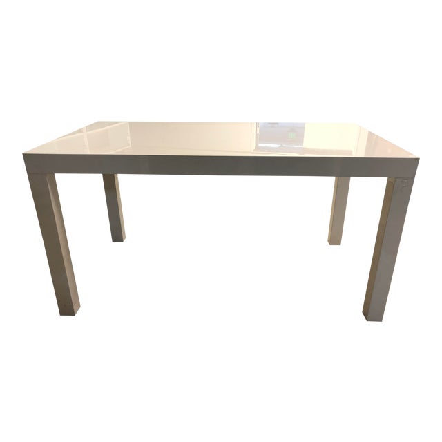West Elm White Parsons Table Chairish