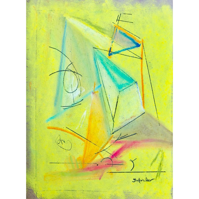 Erik Sulander Abstract Geometry Original Pastel by Erik Sulander 6x8 For Sale - Image 4 of 4
