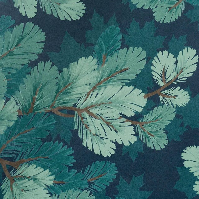 Contemporary SAMPLE - Schumacher Covey Hedge Wallpaper In Midnight For Sale - Image 3 of 5