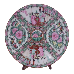 Hand Painted Famille Rose Tray W/ Stand