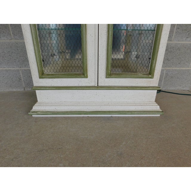 Hekman Furniture Hekman French Country Style Alabaster Lime Green Lighted Curio Cabinet For Sale - Image 4 of 16