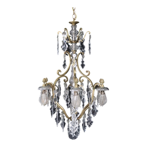 Antique Louis XV Crystal & Brass Chandelier