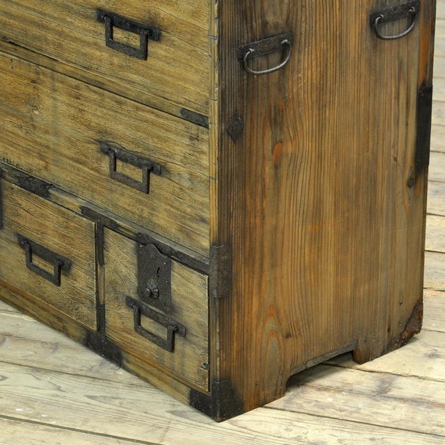 Japanese Tansu Chest of Drawers, 1870 For Sale - Image 9 of 15