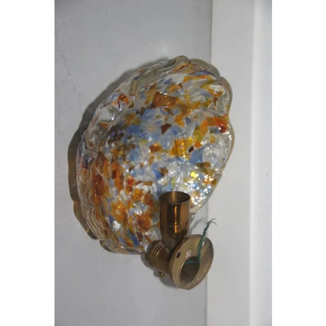 1950s Murano Art Glass & Brass Wall Sconce, 1950s For Sale - Image 5 of 8