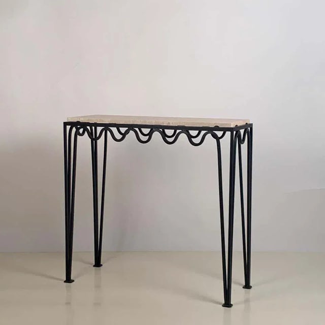 Metal Méandre' Travertine Console by Design Frères For Sale - Image 7 of 9
