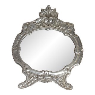 Vintage Ornate Picture Frame Silvertone Metal Scroll Design Tabletop 8" X 10" For Sale