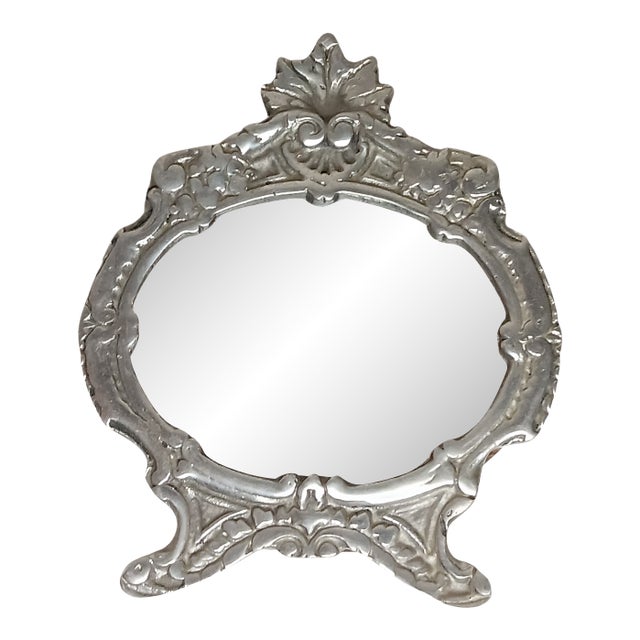 Vintage Ornate Picture Frame Silvertone Metal Scroll Design Tabletop 8" X 10" For Sale