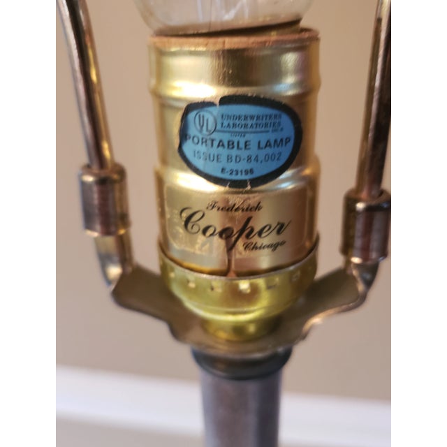 Frederick Cooper Iron Floor Lamp With Glass Table For Sale - Image 9 of 13