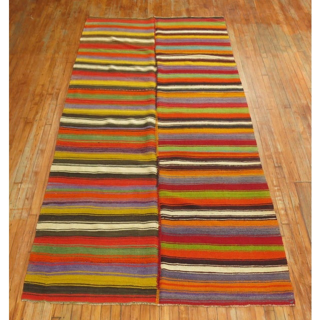 Textile Late 20th Century Zabihi Collection Kilim Gallery Runner - 5'5" x 11'8" For Sale - Image 7 of 8