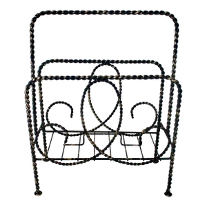 Vintage French Shabby Chic Iron Magazine Rack