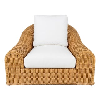 Wicker Jennifer Lounge Chair Attributed to Michael Taylor For Sale