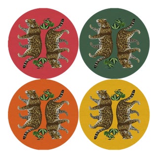 Nicolette Mayer Leopard Seeing Double Coasters, Set of 4 For Sale