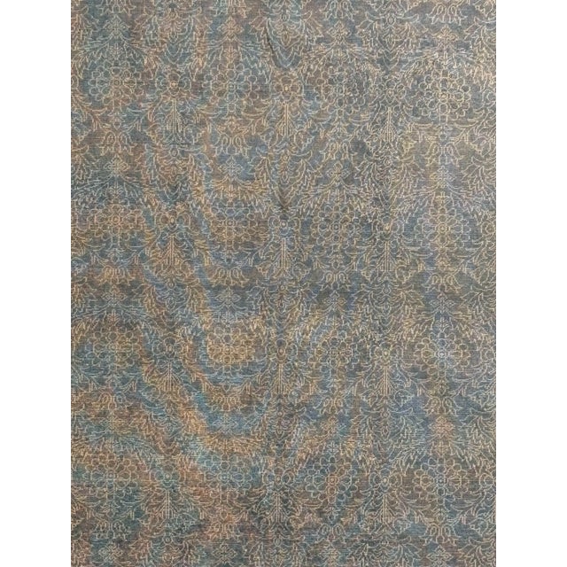 Wool pile genuine hand made Modern Transitional flat weave rug -