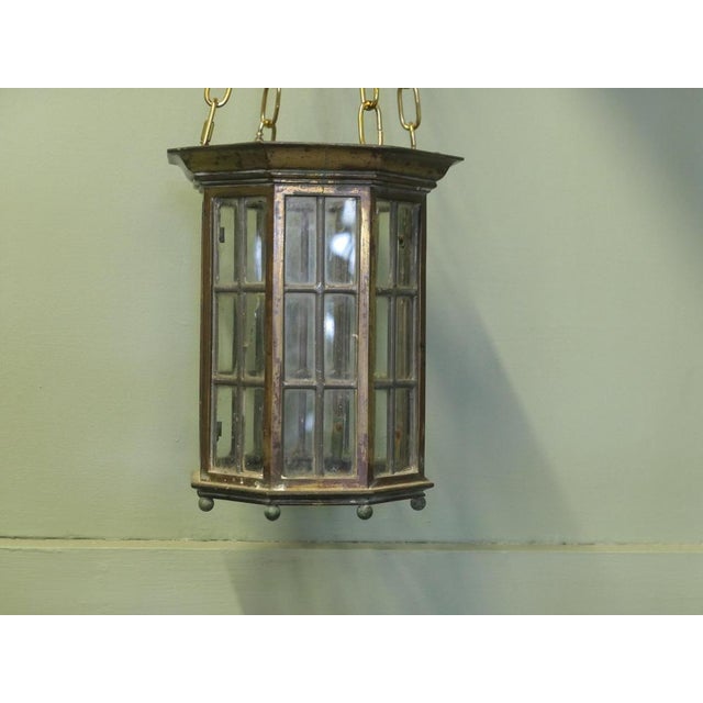 Metal Antique Bronze Lantern Hanging Light Shades, 1800s, Set of 2 For Sale - Image 7 of 8