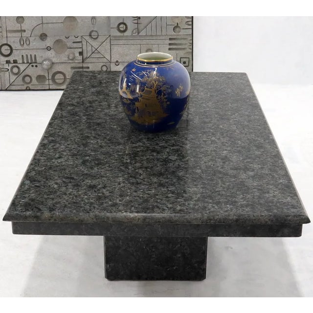 Medium to Large Black Granite Rectangular Mid-Century Modern Coffee Table For Sale - Image 6 of 11