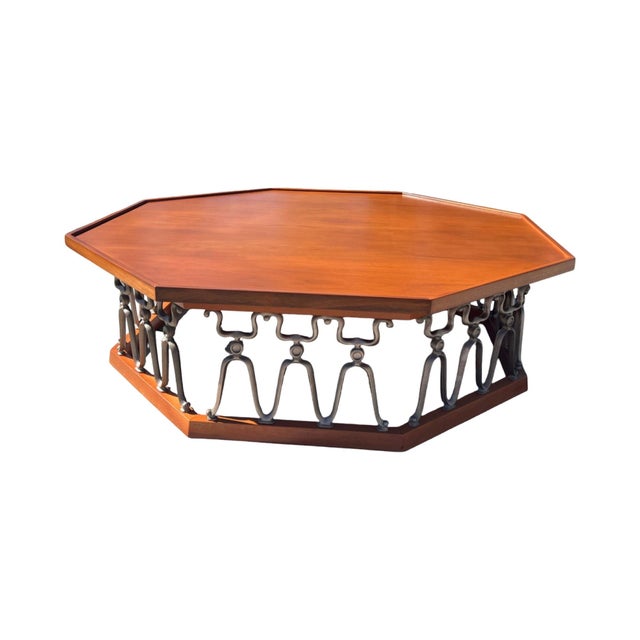 John Van Koert 1960s Vintage Mid Century Modern Drexel Casa Del Sol Coffee Table John Van Koert Octagon Walnut Restored For Sale - Image 4 of 10