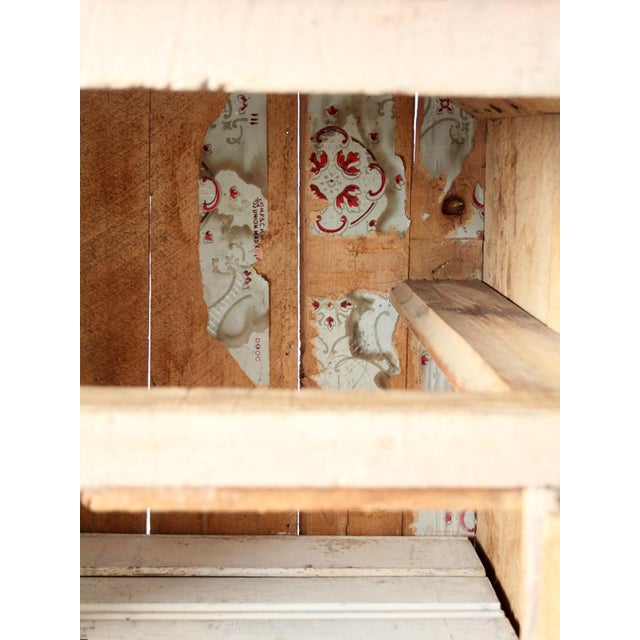 Wood Antique Painted Farmhouse Cupboard With Drawer and Double Doors For Sale - Image 7 of 18