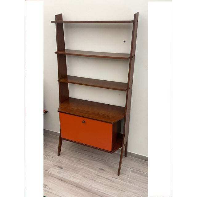 1960s Bookcase with Drop-Leaf Door Cabinet, 1960s For Sale - Image 5 of 17