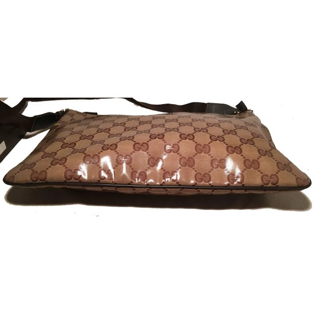 Contemporary GucciCoated Monogram Canvas Slim Messenger Shoulder Bag For Sale - Image 3 of 8