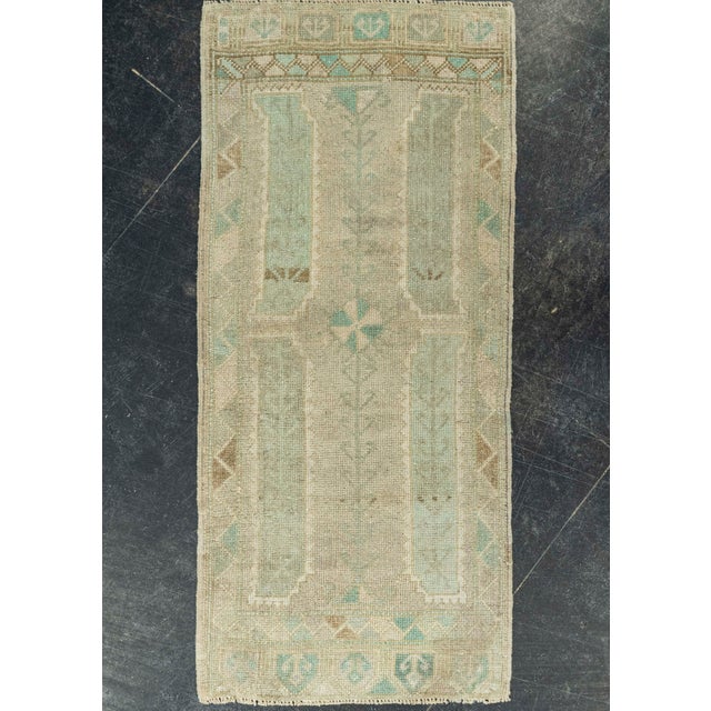 Gray Turkish Mini Rug Oriental Hand Knotted Vintage Rug 1'9" x 3'11" #21013 For Sale - Image 8 of 8