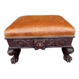 Large Antique Country Oak Stool, 1830 For Sale
