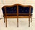 Wood Late 19th Century Carved Wood Louis XVI Settee With Newly Upholstered Navy Cut Velvet For Sale - Image 7 of 11