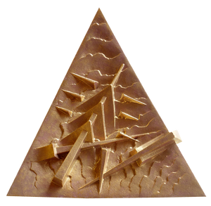 Italian Gold Ceramic Sculpture Plate by Arnaldo Pomodoro for Rossicone, 2006