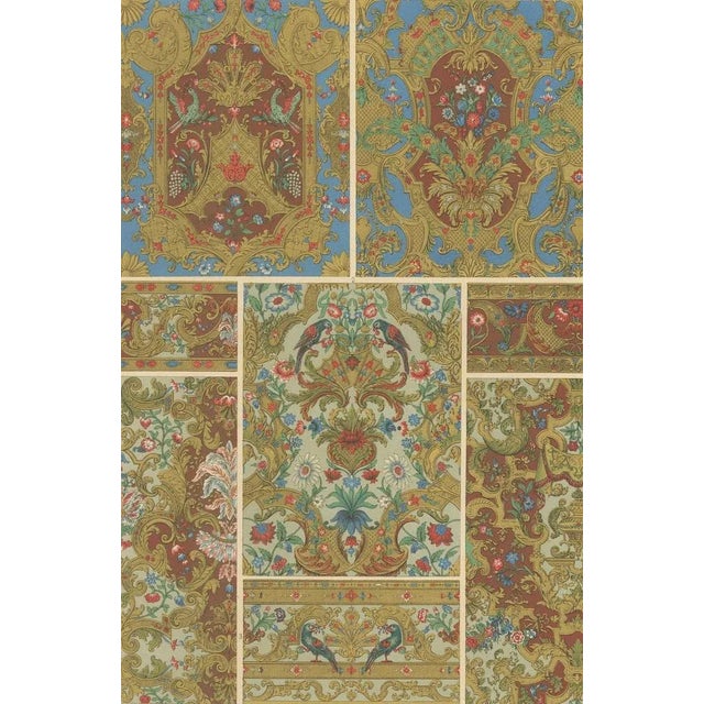 After Racinet, 17th-18th Century French Decorative Textile and Wallpaper Designs, Plate LXXXVI, Print For Sale - Image 6 of 10