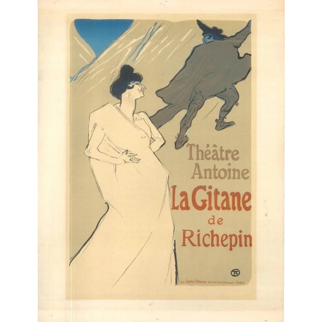 Image dimensions: 26.5 x 20.5 cm. La Gitane de Richepin is a chromolithographed poster, monogrammed on plate on the lower...