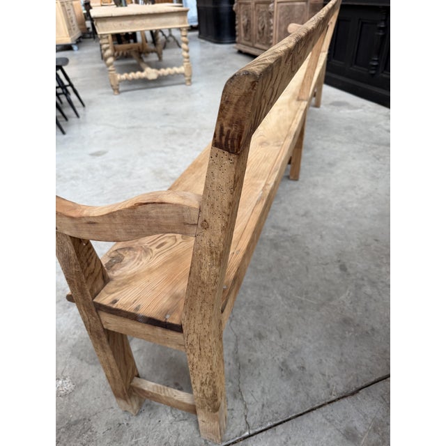 Benches with Backrests, Early 20th Century, Set of 2 For Sale - Image 9 of 13