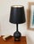 Black 1960s Mid Century Modern American Black Ceramic Lamp With Brass and Wood Base For Sale - Image 8 of 9