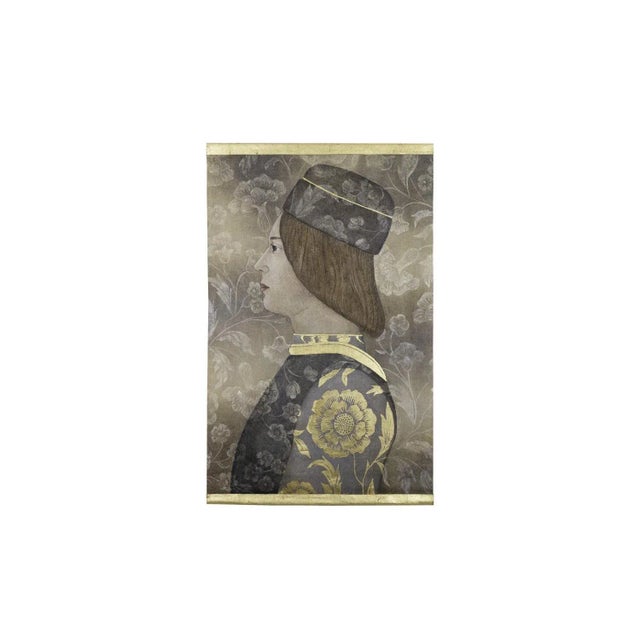 Renaissance Style Male Portrait, Canvas Painting For Sale - Image 8 of 8