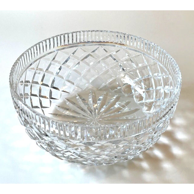 Vintage Waterford Crystal Diamond Faceted Glass Bowl For Sale - Image 12 of 12