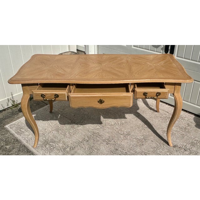 Vtg. National Mt.Airy Country French Style Three Drawer Desk/Writing Table For Sale - Image 9 of 15