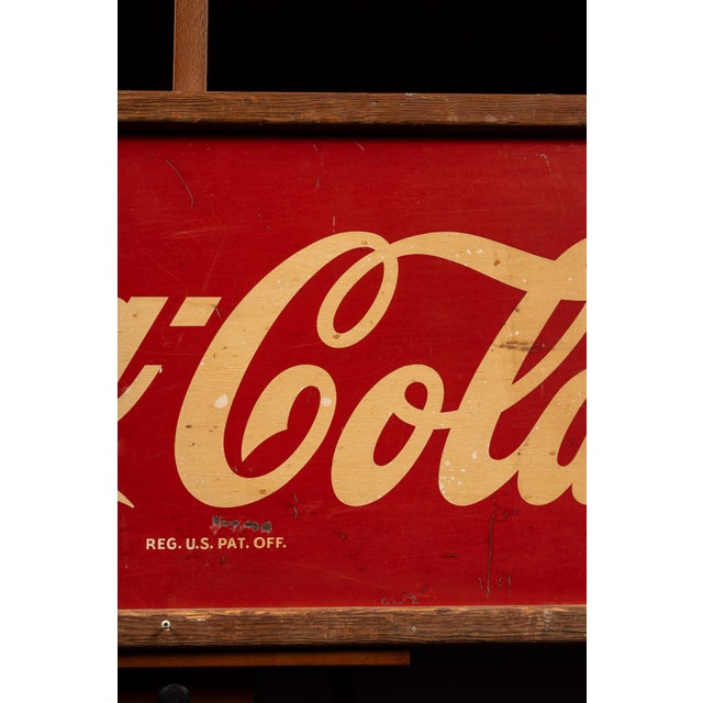 Coca Cola Bottling Co. 1940s Large Coca Cola Framed Tin Litho Sign For Sale - Image 4 of 13