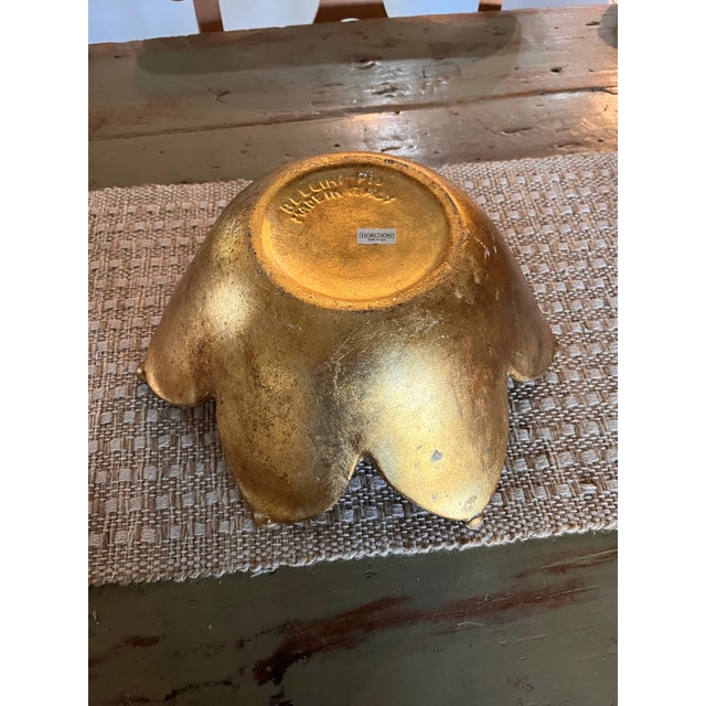 1990s Vintage Horchow Italian Gilt Sculptural Flower Bowl. For Sale - Image 5 of 7