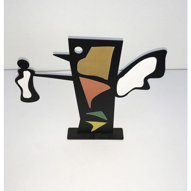 Black Painted Metal Sculpture by Riccardo Dalisi, Italy, 1980s For Sale - Image 9 of 18