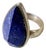 Sterling Silver and Faceted Lapis Cocktail Ring For Sale